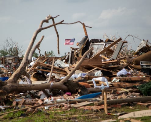 tornado damages homes and houses