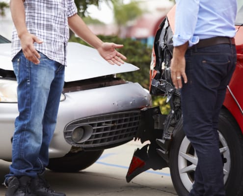 Two Drivers Arguing After Traffic Accident